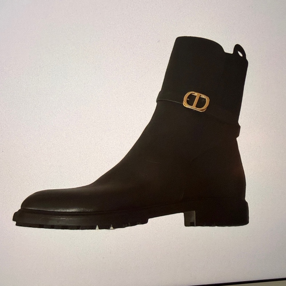 Christian Dior Empreinte black leather ankle boot